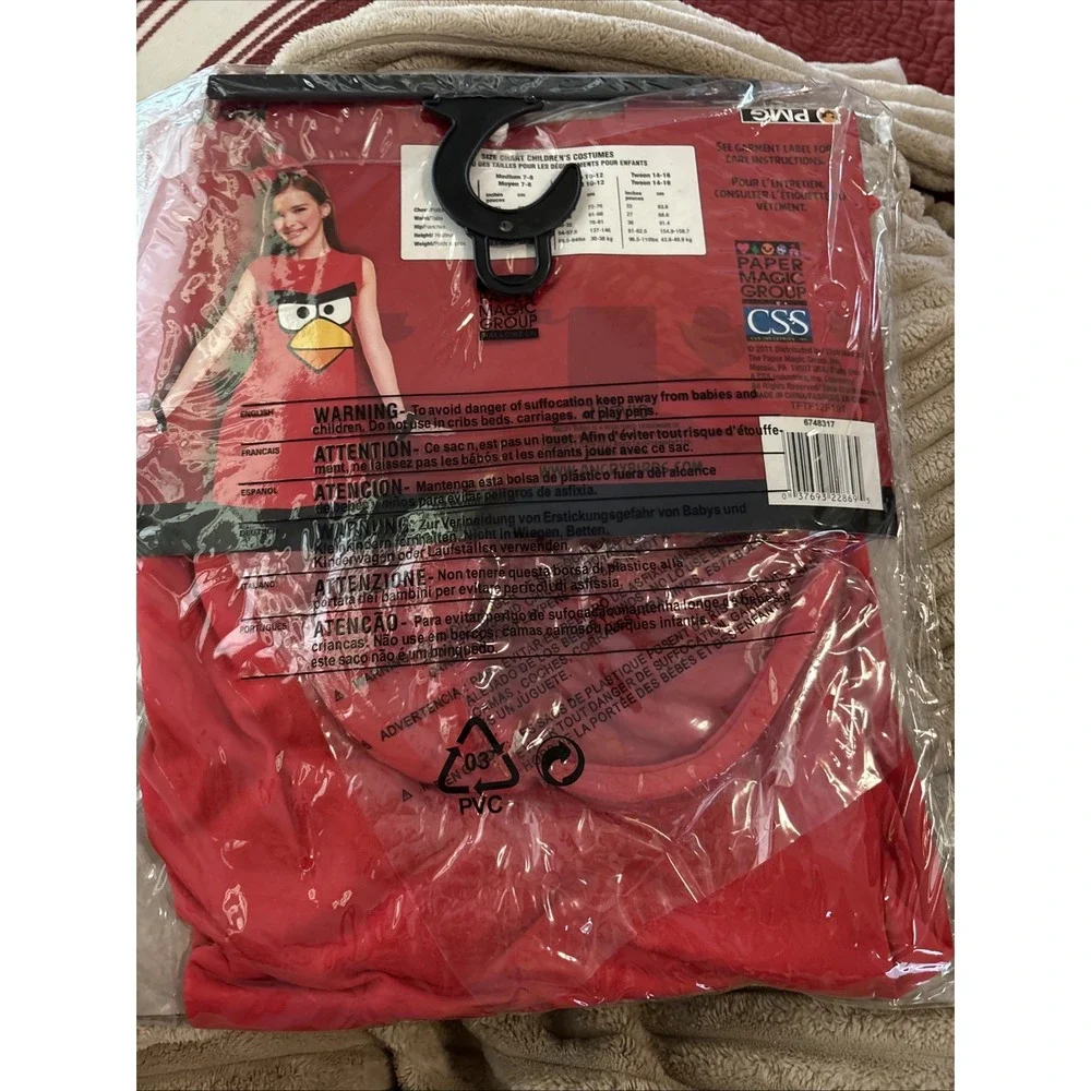 NIB PMG LICENSED ANGRY BIRDS RED BIRD CHILD HALLOWEEN COSTUME SIZE MED 6748317
